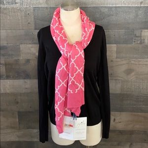Papillon Blanc Pink and White Scarf